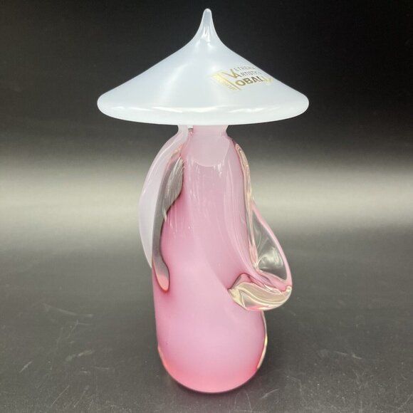 MURANO VETRERIA ARTISTICA OBALL PINK & WHITE ALABASTRO ASIAN ORIENTAL MAN & LADY - Picture 4 of 16